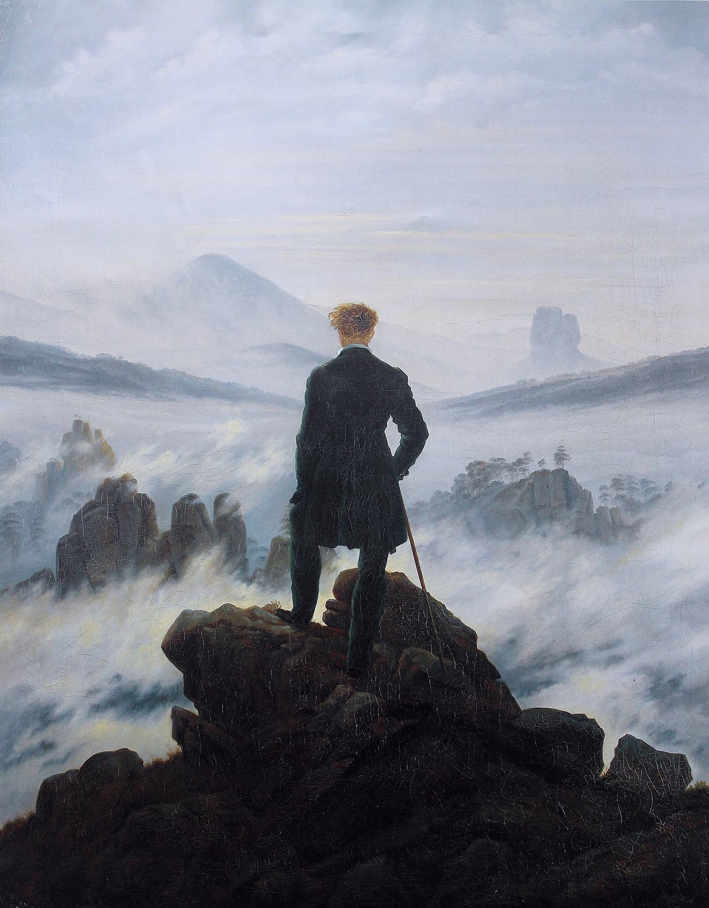 Wanderer above the Sea of Fog — C. D. Friedrich (domínio público)